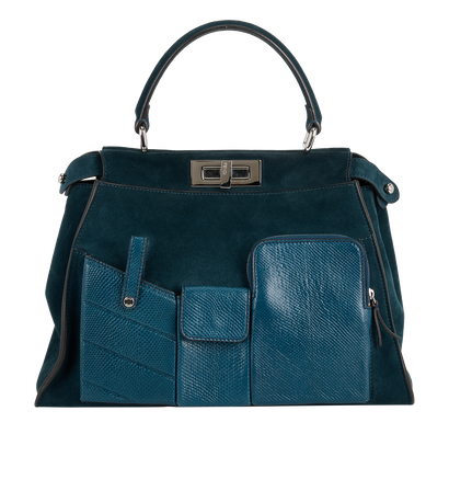 Pocket Peekaboo, £2,100, Handbags, Green, Suede, Front view